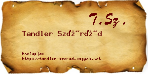 Tandler Szórád névjegykártya